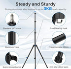 ULANZI Black Aluminum Light Stand, 6.32ft Extendable Tripod - Image 3
