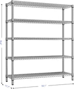 M MZG 2200 Lbs 5 Tier Storage Rack Metal Wire Shelving Unit, Storage Standing - Image 3