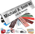 Door Name Plate Personalized for Office Brushed Steel Plastic Name Plate Black by LHS+My+Business