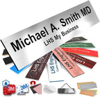 Door Name Plate Personalized for Office Brushed Steel Plastic Name Plate Black by LHS+My+Business