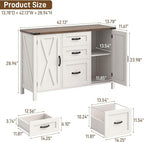 Vabches File Cabinet with 3 Drawers, Farmhouse Lateral File Cabinet Fits Files - Image 3