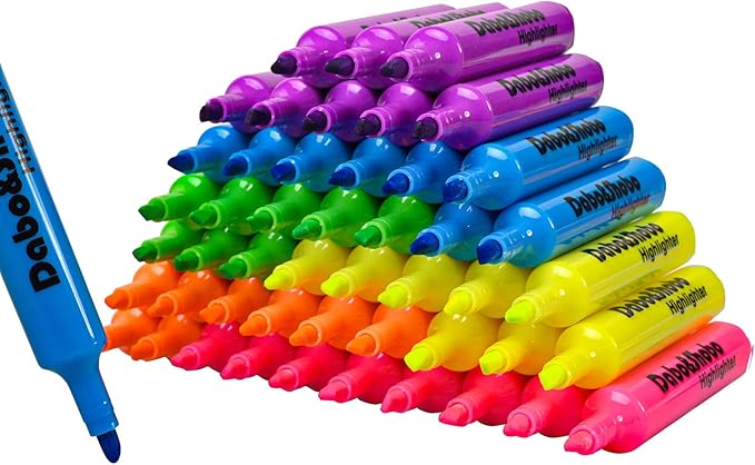 Dabo & Shobo Highlighters Set of 48, Colored Markers And Beautiful Combination by DaboShobo
