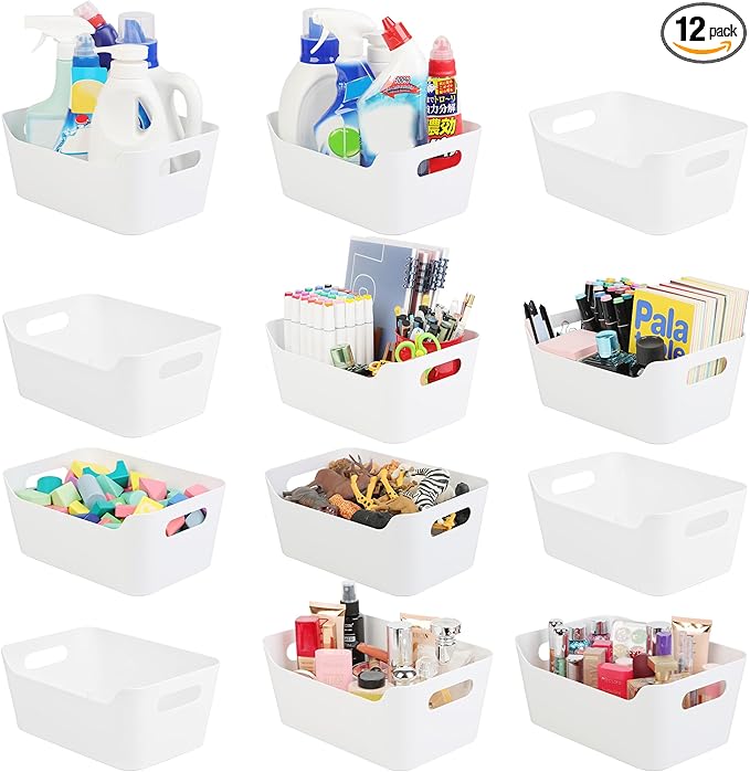 Tiawudi 12 Pack Storage Bins, Plastic Storage Containers, Countertop or Shelves by Tiawudi