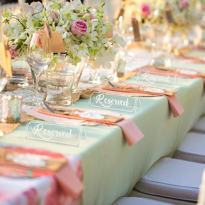 16 Pieces Reserved Sign Acrylic Clear Reserved Table Tent Signs Table Number - Image 4