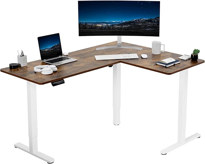 VIVO Electric Corner 63 x 47 inch L-Shaped Standing Desk, Memory Height by VIVO