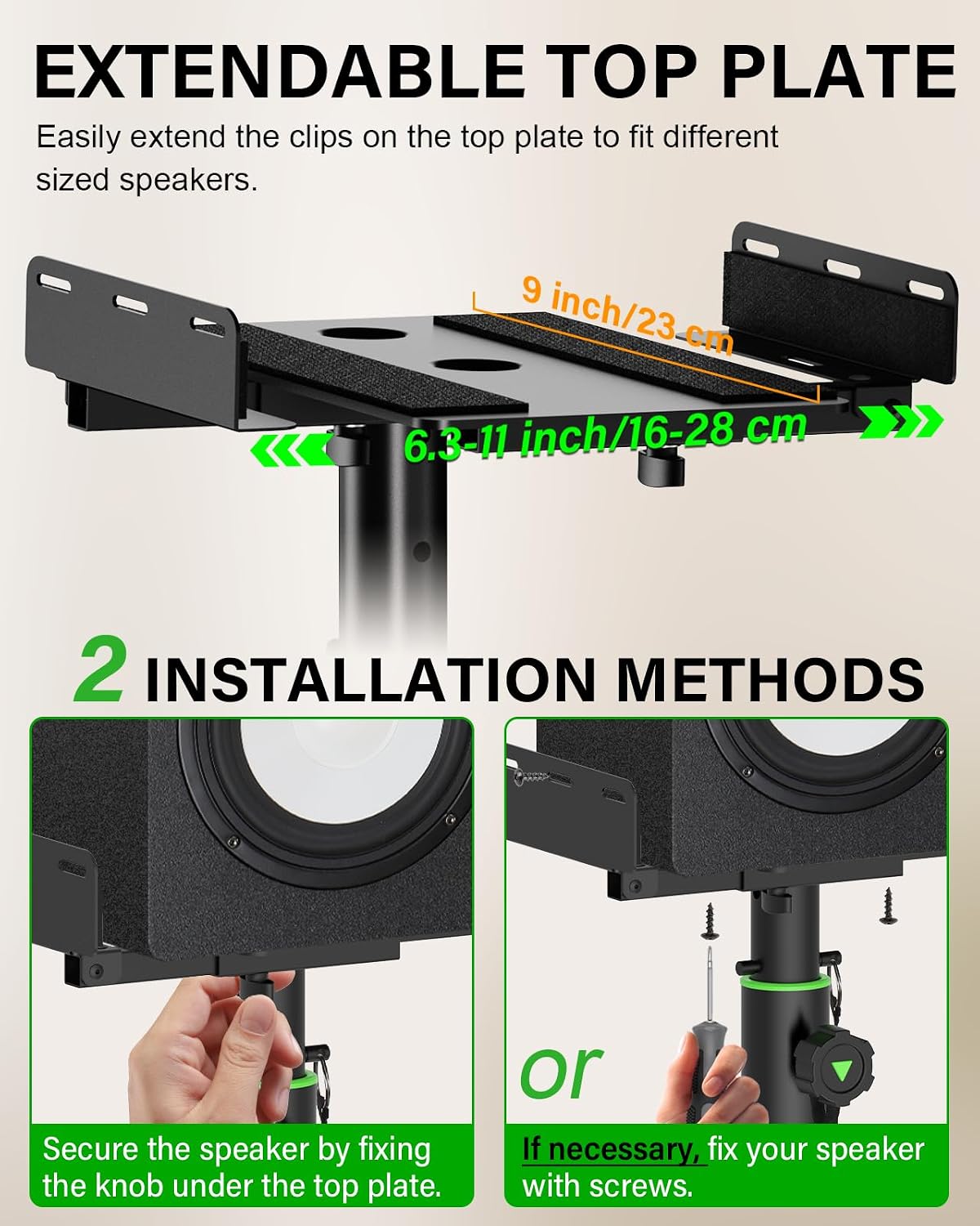 Vondynote Dual Side Clamp Desktop Studio Monitor Stands Against The Wall