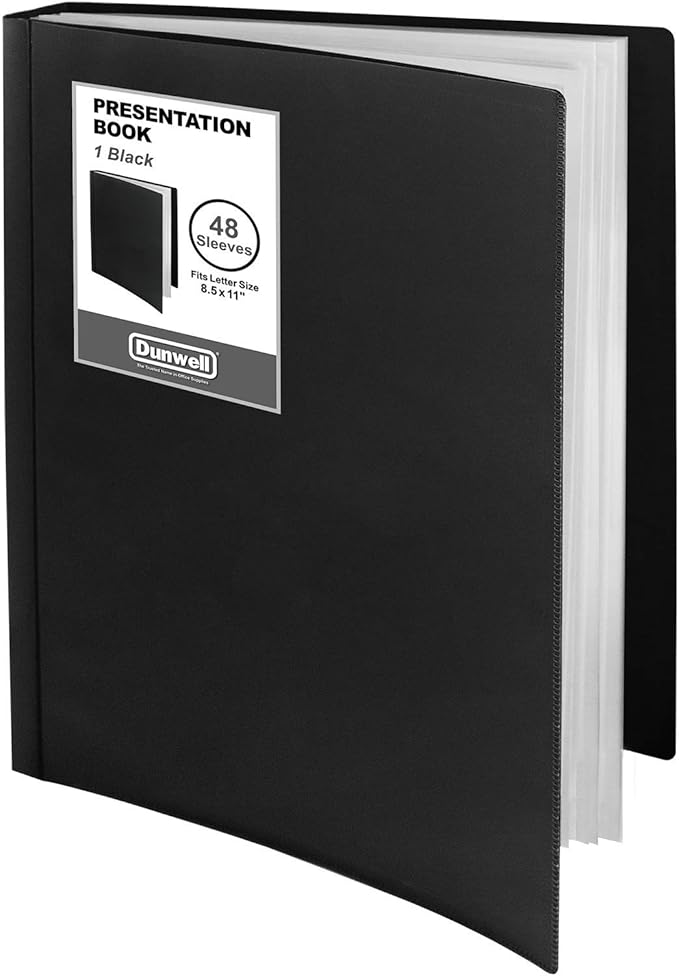 Dunwell Presentation Binder 48-Pocket, Displays 96 Pages, 8.5x11 Portfolio by Dunwell