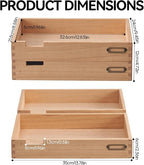 KIRIGEN Wood Desk Organizer Set of 2 Stackable Paper Tray Desktop Document - Image 6