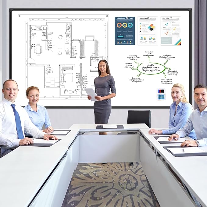 H-Qprobd 96"x48" White Board for Wall Commercial-Grade Large Magnetic Dry Erase - Image 6