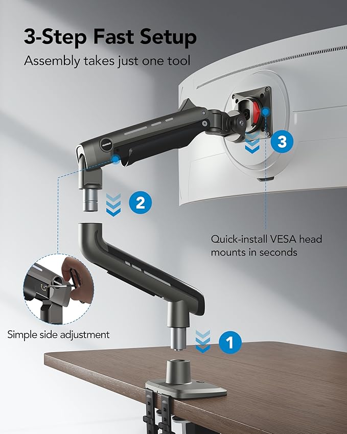 HUANUO TitanLift Heavy Duty Monitor Arm - Image 7