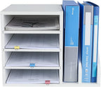 PAG Wood Desktop File Holder Organizer Mail Sorter, 15.35" W x 12.16" D x - Image 2