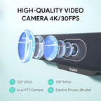 Yealink MeetingBar A10 Conference Room Webcam 4K 120° Wide Angle Camera - Image 2