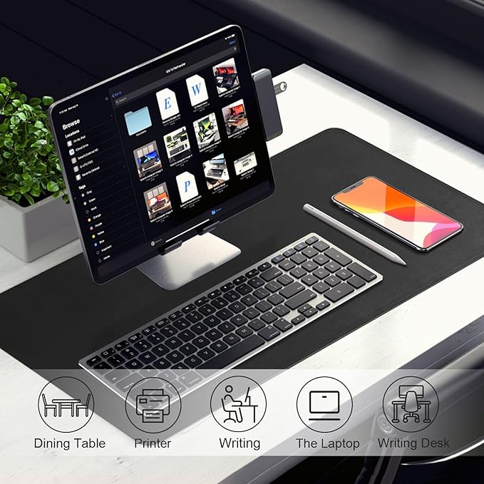 BLESWIN Desk Pad Protector, Leather & Suede Desk Mat, Non-Slip Desk Pad Mat - Image 5