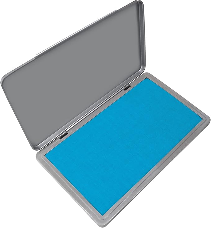 Metal Case Stamp Pad Large Size, Light Blue Color by ZIGEL