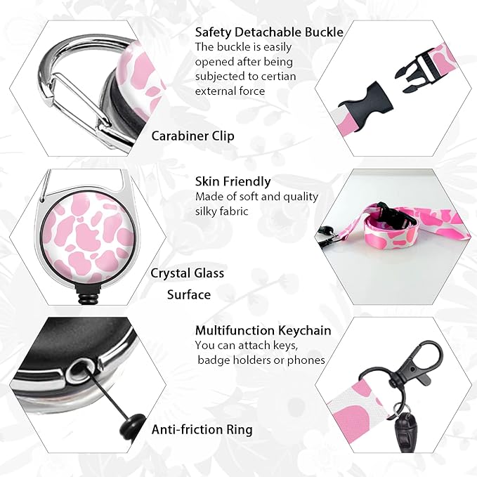 Cute Cow Badge Reel Retractable Heavy Duty - Image 4