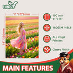 Uinkit 180gsm Glossy Photo Paper 11x14 Inches - Image 2