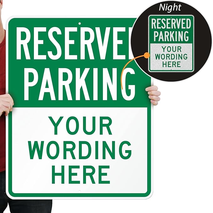 SmartSign 30 x 24 inch Custom “Reserved Parking” Metal Sign - Image 2