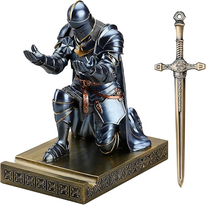 Amoysanli Medieval Armored Warrior Wearing Outerwear, Mobile Phone Stand Knight - Image 2