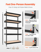 vevor storage shelves, 5-tier adjustable, 3000 lbs capacity, package contents