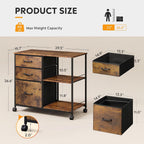 devaise 3 drawer mobile file cabinet, fabric lateral, close-up detail
