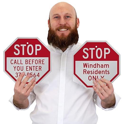 SmartSign Custom STOP Sign 12" x 12" 3M Engineer Grade Reflective Aluminum - Image 3