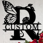 Personalized Custom Letter Name metal Signs, Custom Black Letter Monogram Wall by Casebrick