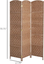 HOMCOM Room Divider, 3 Panel Folding Privacy Screen, 6FT Tall Portable Wicker - Image 7