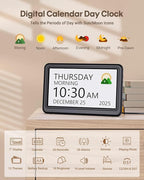 Clock with Day and Date for Elderly, 12 Display Modes, Dimmable Dementia - Image 2