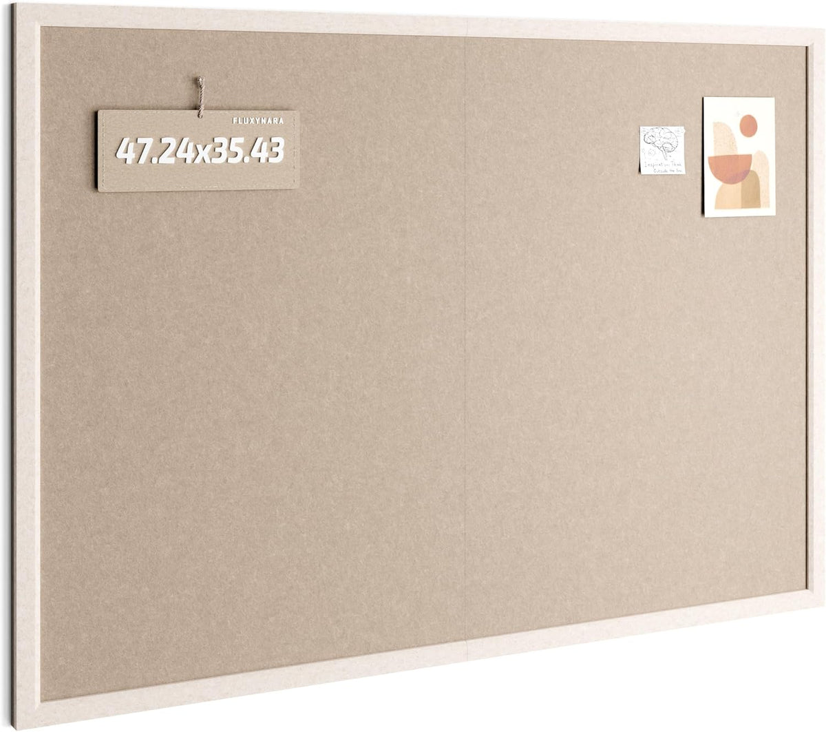 Fluxynara Framed Felt Bulletin Board, 47.2" x 35.4", Khaki