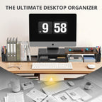opnice desk organizers and accessories, dual monitor stand showing dimensions