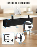 No Drill Cable Management Under Desk, Clamp/Screw Mount Cable Tray, Premium - Image 6