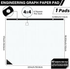 gisgfim Large Engineering Graph Paper 22x17 in Sturdy Graph Desk Pad 1/4 in - Image 2