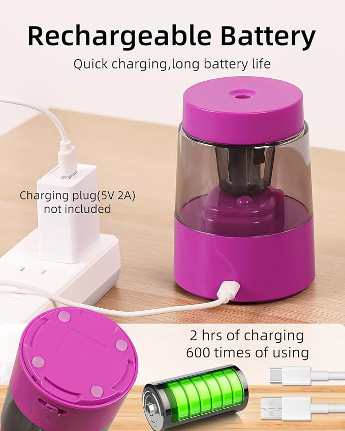 ZMOL Electric Rechargeable Pencil Sharpener, Automatic Pencil Sharpeners Kids - Image 5