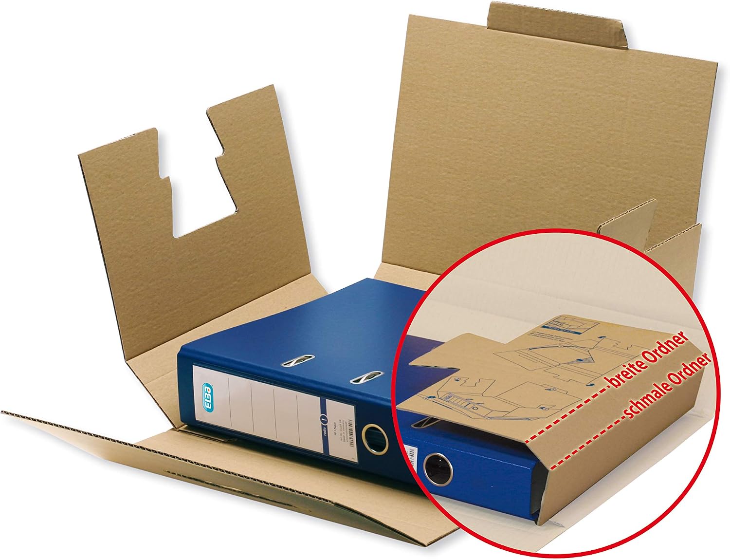 Elba Tric System 83530 Shipping Box for Files with Spine Width up to 8 cm with Address Field Pack of 20 Natural Brown
