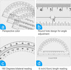 6 Sets Compass and Protractor Sets Student Basics Geometry Math Set Metal - Image 5