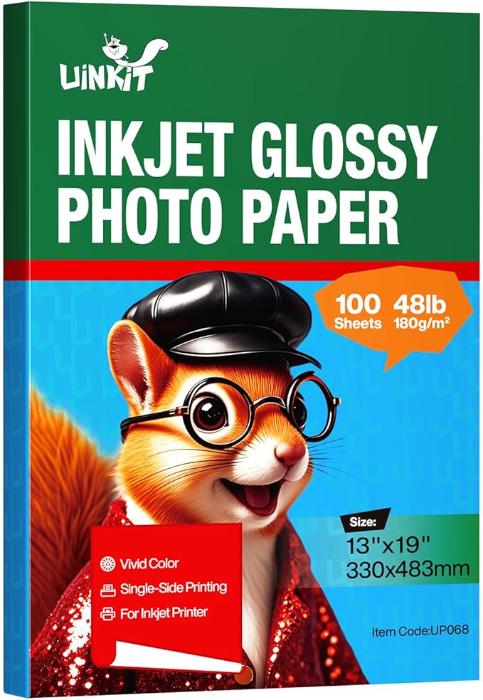 Uinkit Glossy Photo Paper 13x19inches100 Sheets 180Gsm 48lbs Professional by UinkitHandicraftsandConservationSpecialist
