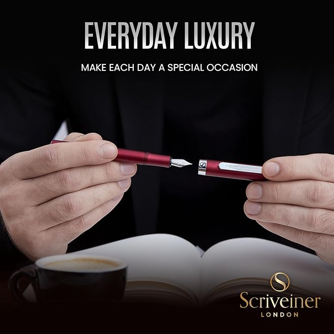 Scriveiner Luxury EDC Fountain Pen, Matt Red Pocket EDC - Image 8