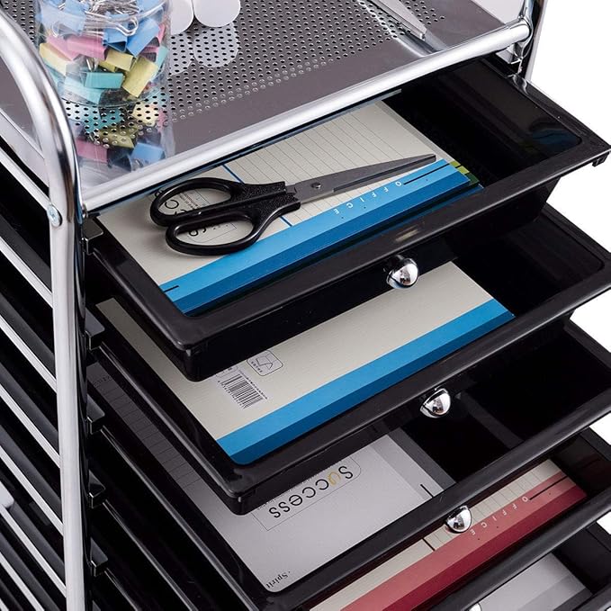 Giantex 10 Drawer Rolling Storage Cart Scrapbook Paper Office School Organizer - Image 7