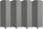 8 Panel Room Divider, 6Ft Folding Privacy Screen, Tall by cocosica