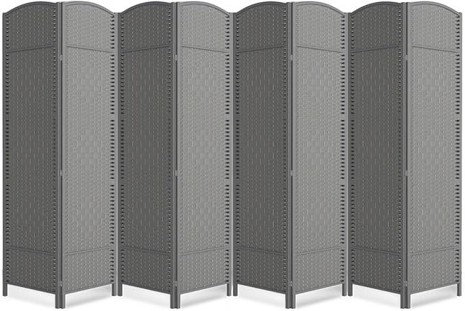 8 Panel Room Divider, 6Ft Folding Privacy Screen, Tall by cocosica