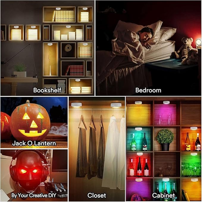 LED Puck Lights with Remote Battery Operated Under Cabinet Lighting Wireless - Image 6