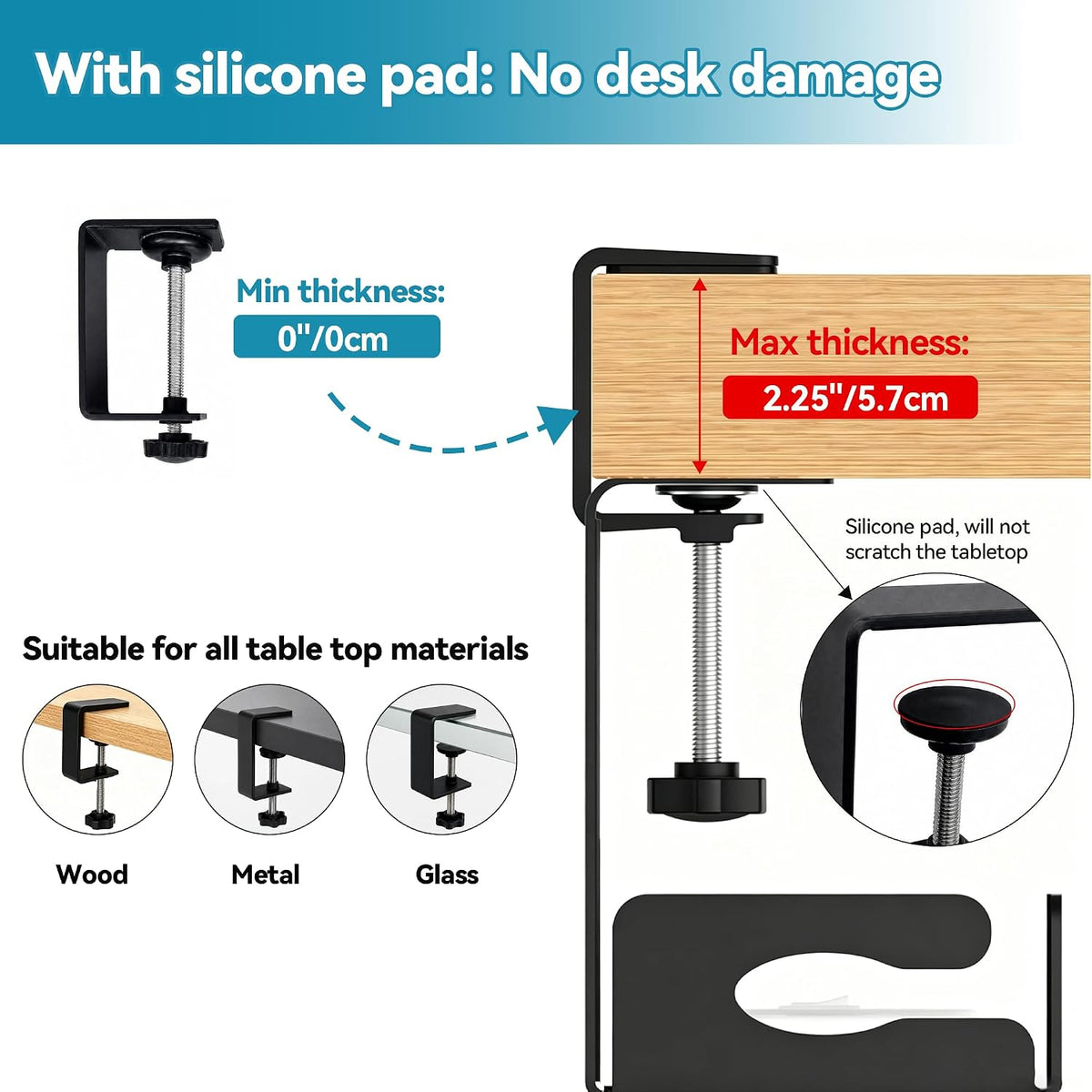 Under Desk Cable Management Tray, Expandable Metal Organizer