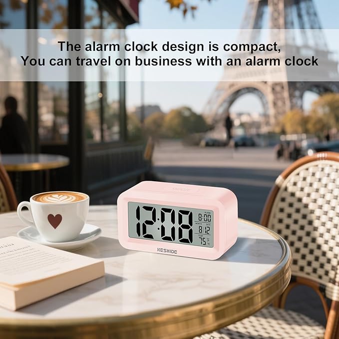 KESHIDE Travel Digital Alarm Clock Battery Operated - Image 7