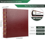 LETVPVOW Vintage Hardback 3 Ring Binder 2 Inch, Professional Leather Binders 2 - Image 2
