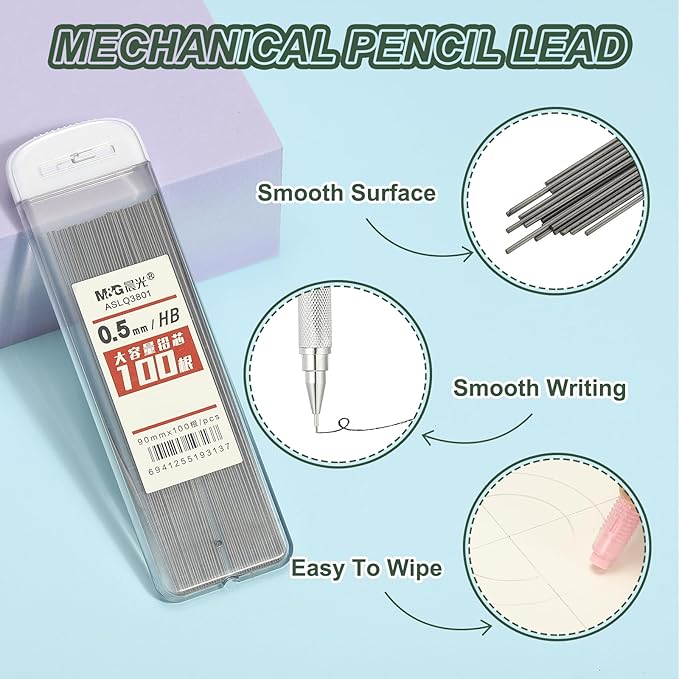 PATIKIL 300Pcs HB Mechanical Pencil Lead, 0.5mm Black Lead Refill Break - Image 3