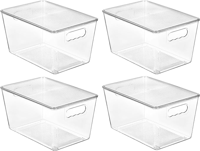 Vtopmart 4 Pack Clear Stackable Storage Bins by Vtopmart