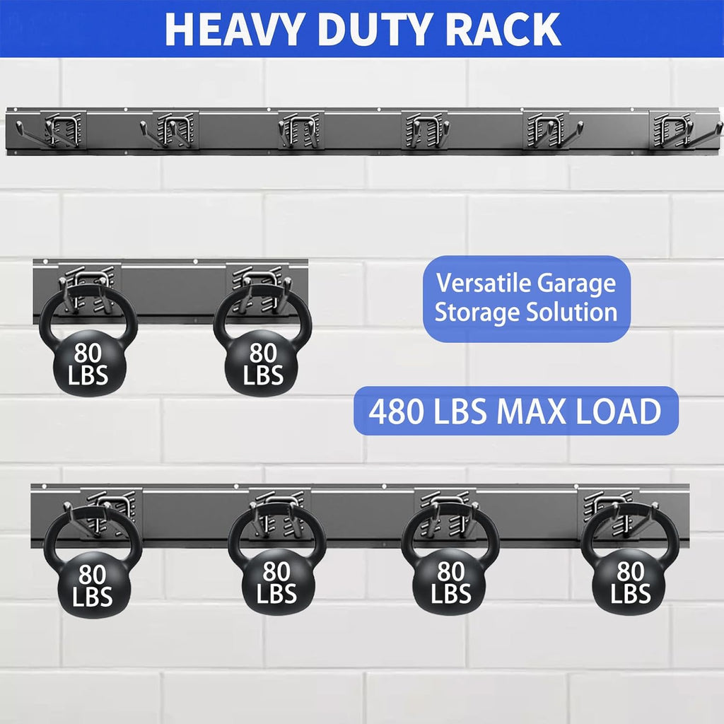 garage tool organizer wall mount, 48 inch heavy shown in use