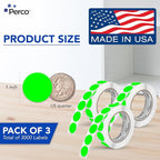 Perco Fluorescent Green 1-Inch Round Circle Dot Sticker Labels - Image 2