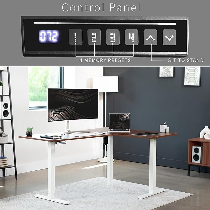 VIVO Electric Corner 63 x 47 inch L-Shaped Standing Desk, Memory Height - Image 5