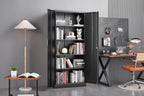 guizeeopo metal storage cabinet with adjustable shelves, garage on a desk or shelf